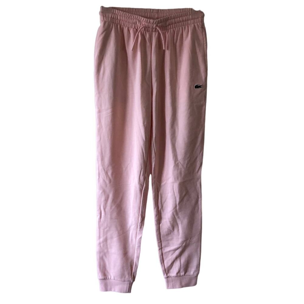 $160 Lacoste Unbrushed Fleece Jogger Trackpants Rose Pale Pink size 32 (XS) NWT